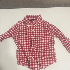 Janie and Jack 6-12m Red Checkered Kids Shirt